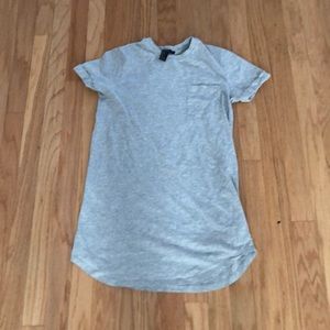 A gray T-shirt dress